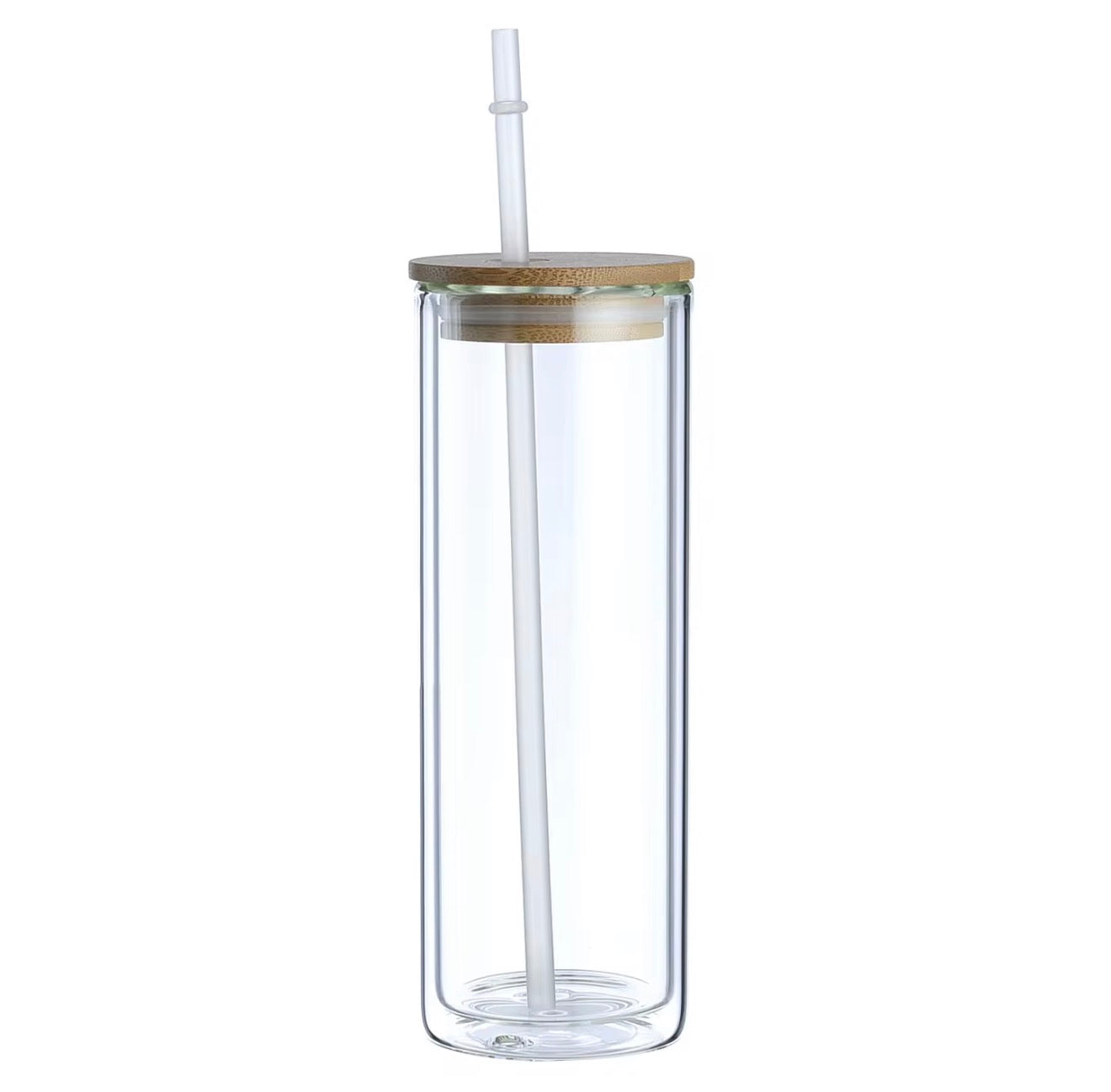 Glass Tumbler with Bamboo Lid & Straw
